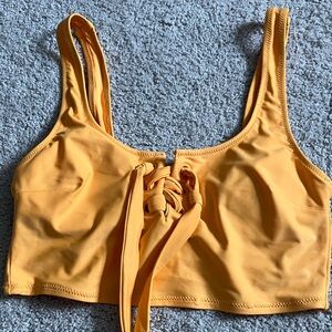Aerie Scoop Bathing Suit Bikini Top Orange S